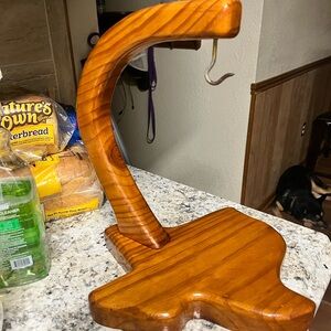 Wood Display Stand in Warm Honey Brown Finish
